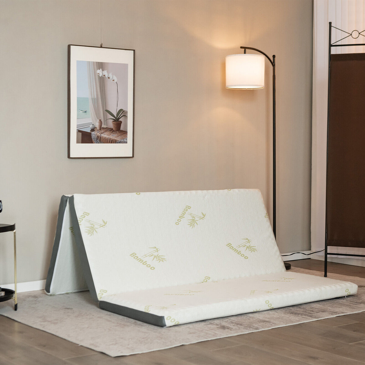 Portable Tri-fold Memory Foam Floor Mattress Topper Portable with Carrying Bag-M-Mattresses-DECOROLALA