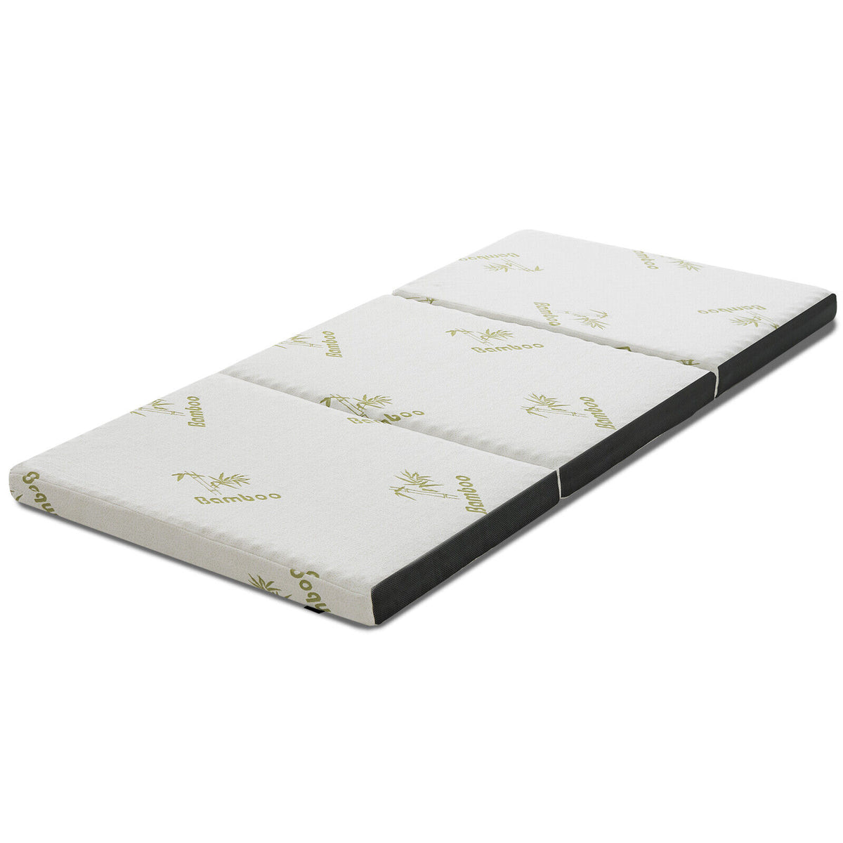 Portable Tri-fold Memory Foam Floor Mattress Topper Portable with Carrying Bag-S-Mattresses-DECOROLALA