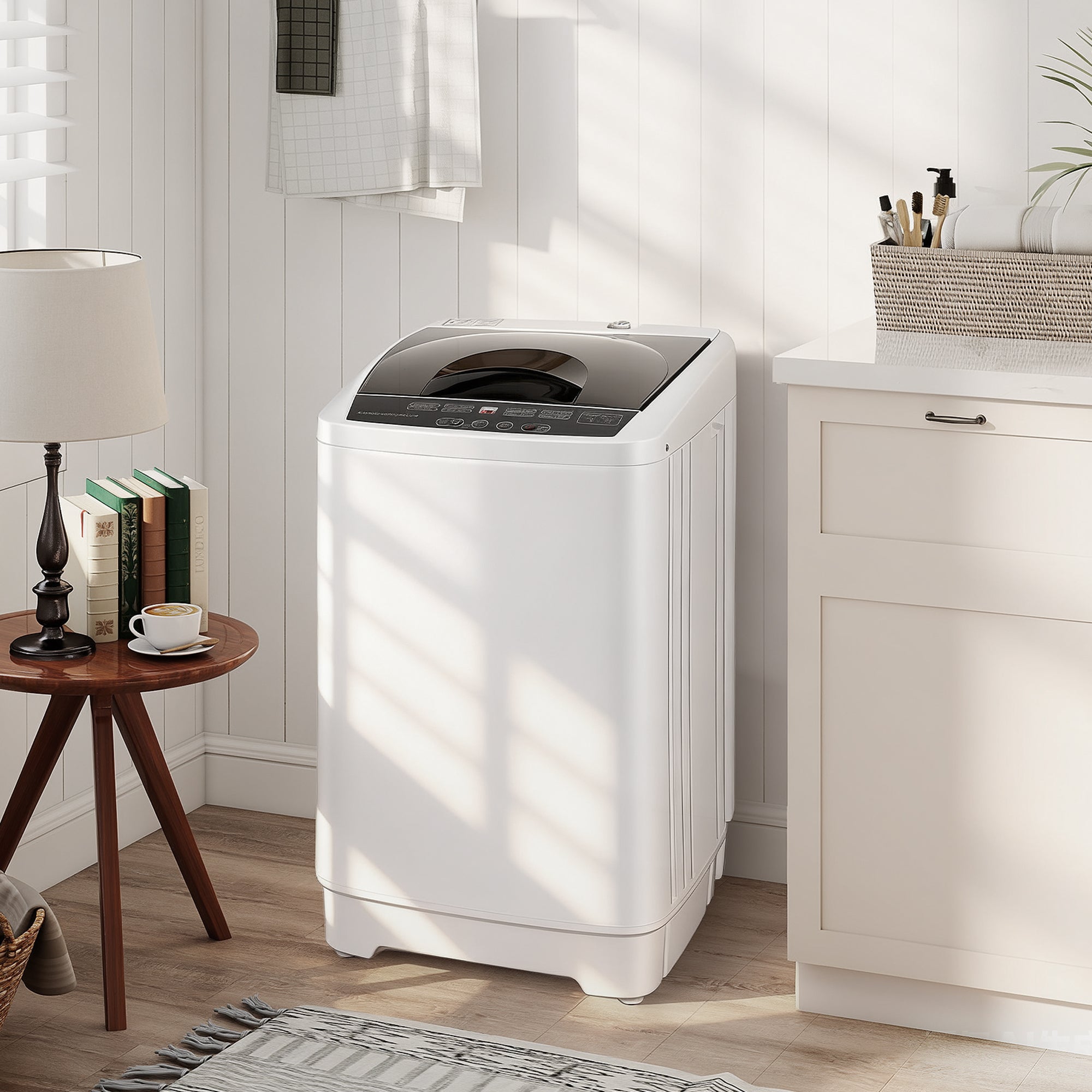 Portable Washing Machine - 1.3 cu.ft. Full Automatic White-DECOROLALA