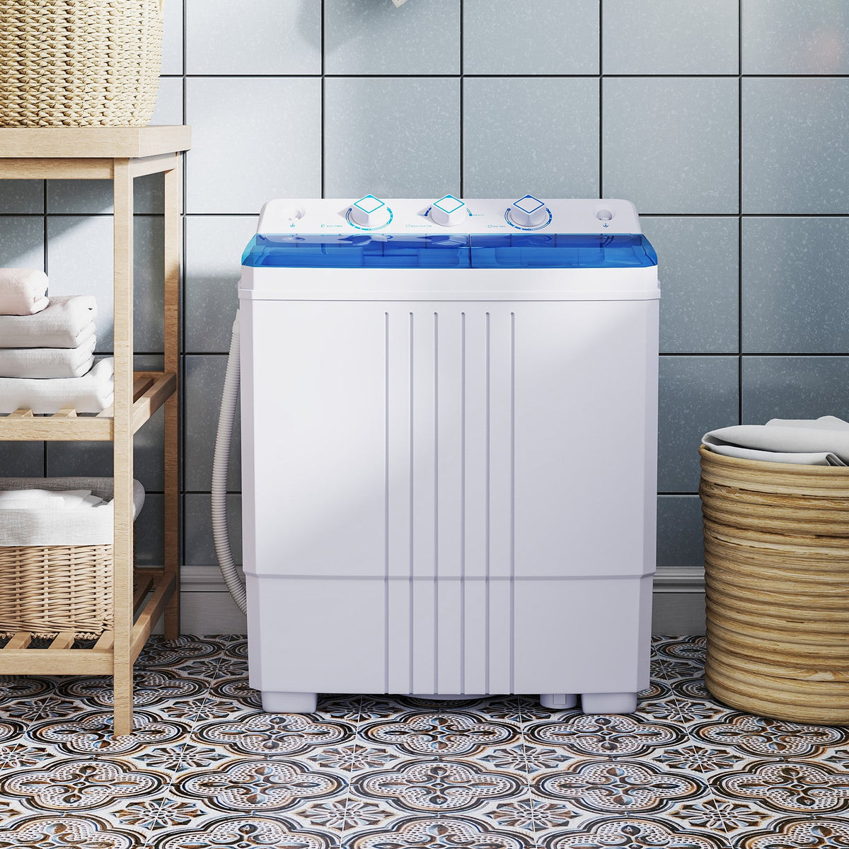 Portable Washing Machine for Dorms and Apartment-Blue-Washing Machines-DECOROLALA