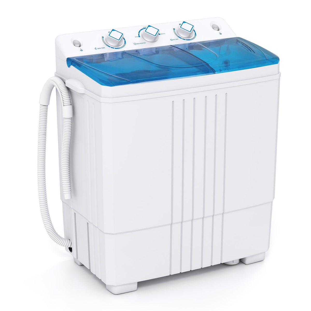 Portable Washing Machine with Built-in Drain Pump-Blue-Washing Machines-DECOROLALA