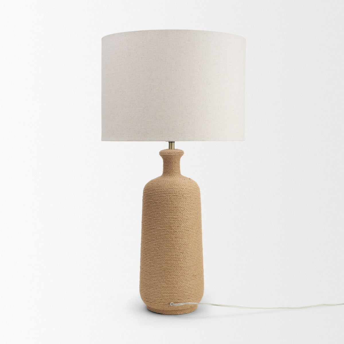 Portofino Abaca Rope Bottle Table Lamp-Table Lamps-DECOROLALA