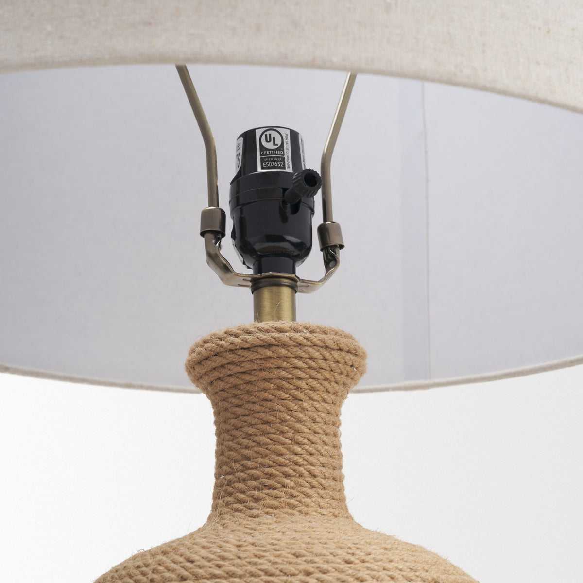 Portofino Abaca Rope Bottle Table Lamp-Table Lamps-DECOROLALA