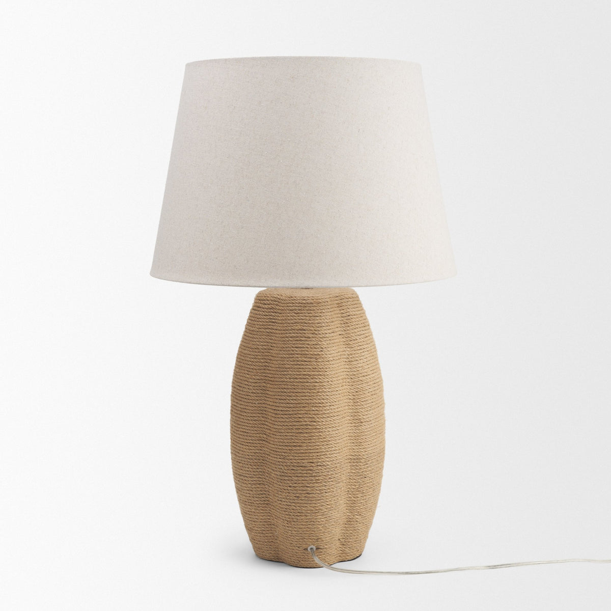Portofino Natural Abaca Rope Table Lamp-Table Lamps-DECOROLALA