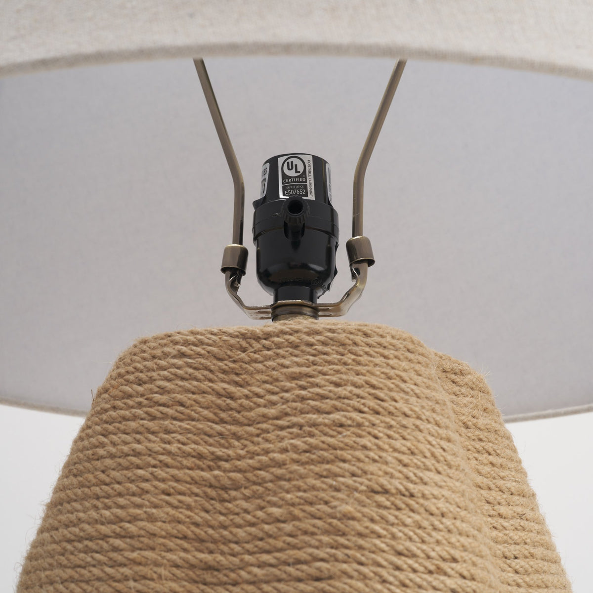 Portofino Natural Abaca Rope Table Lamp-Table Lamps-DECOROLALA