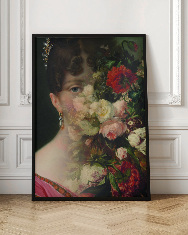 Portrait of Hortense de Beauharnais, queen of Holland with flower still life-canvas-DECOROLALA