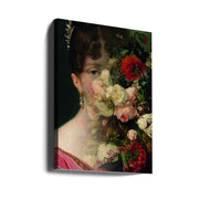 Portrait of Hortense de Beauharnais, queen of Holland with flower still life-canvas-DECOROLALA