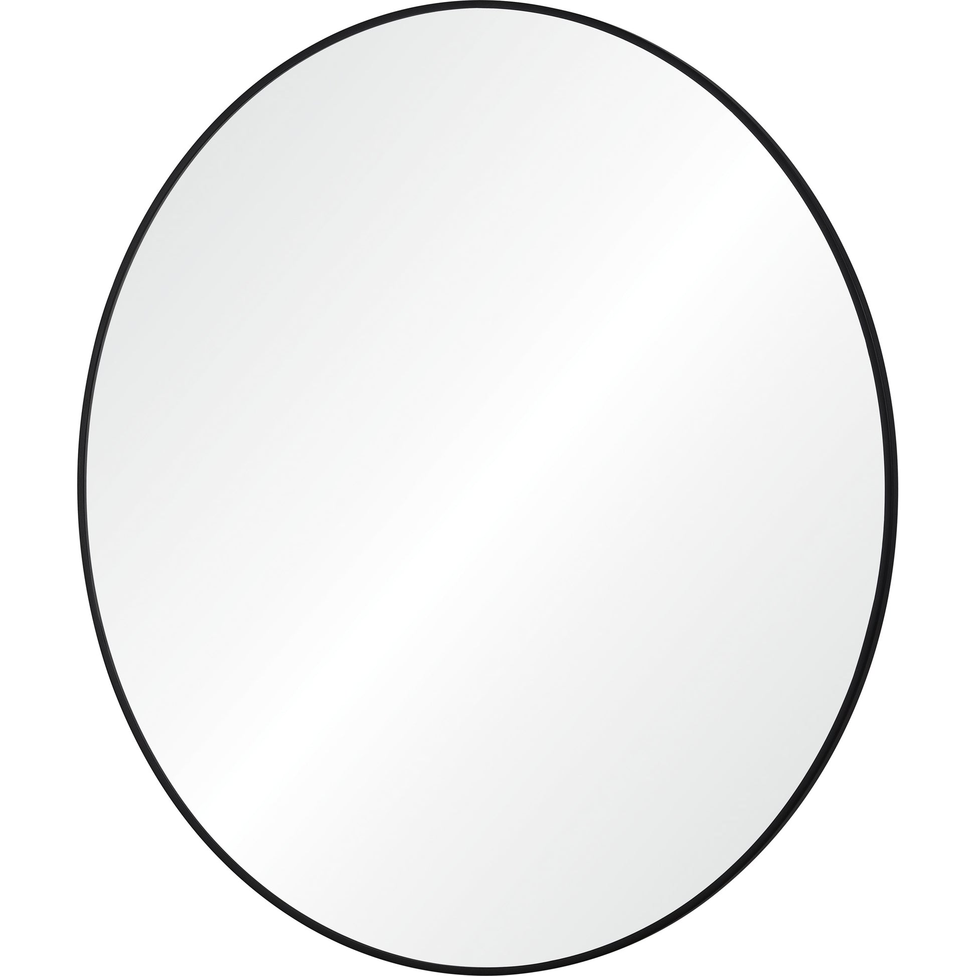 Posadas 36" Tall Round Wall Mirror, Black-Mirror-DECOROLALA