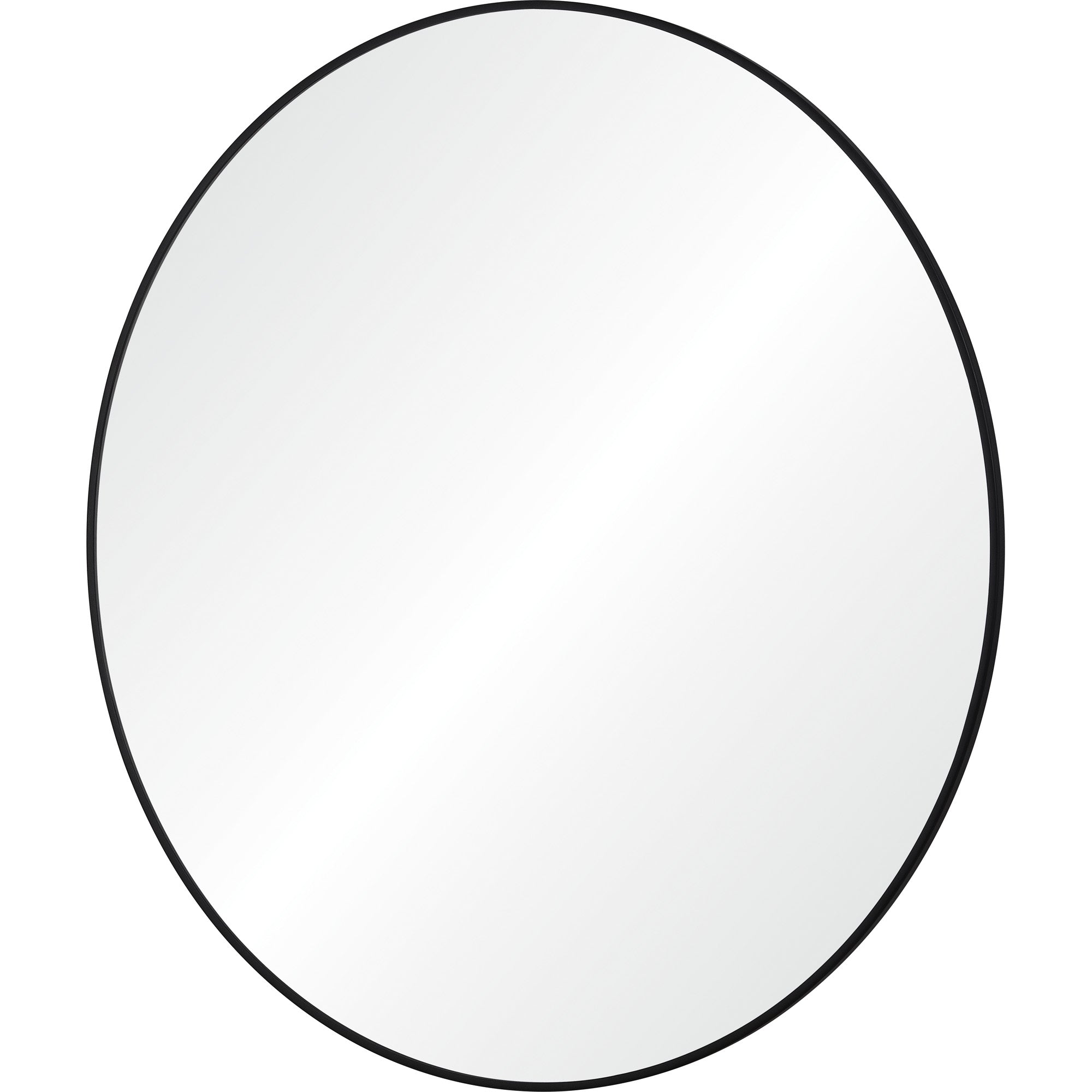 Posadas 36" Tall Round Wall Mirror, Black-Mirror-DECOROLALA