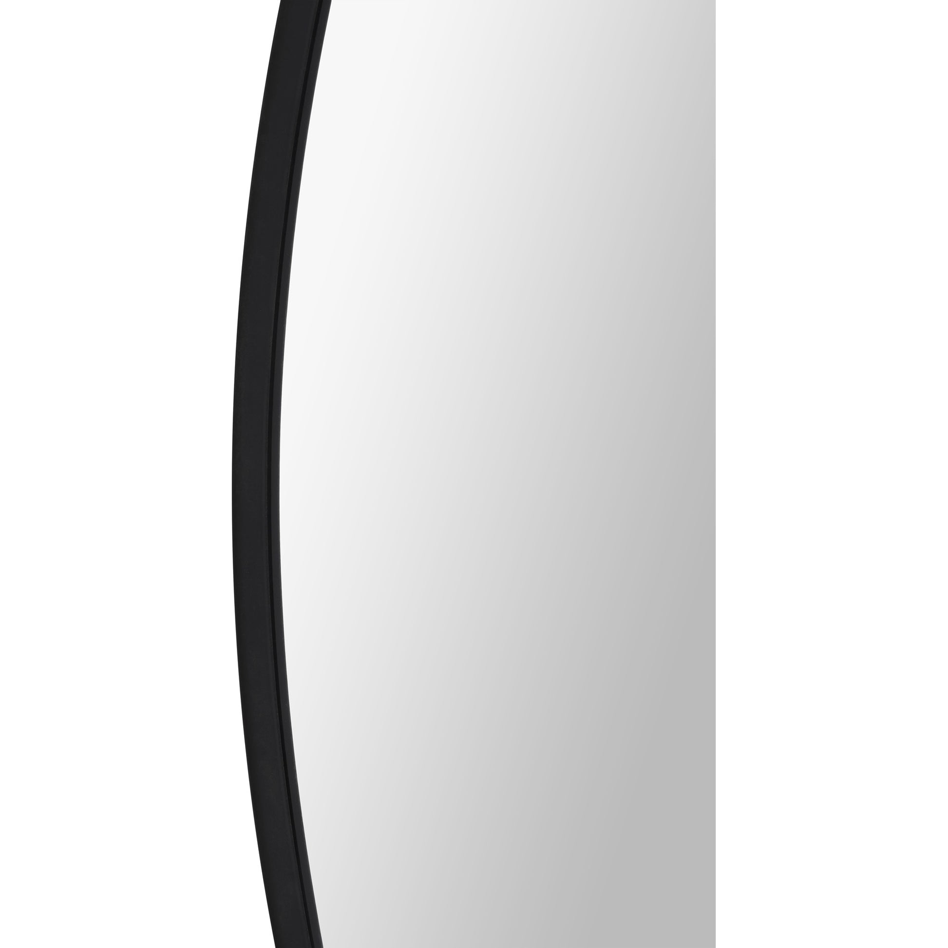 Posadas 36" Tall Round Wall Mirror, Black-Mirror-DECOROLALA