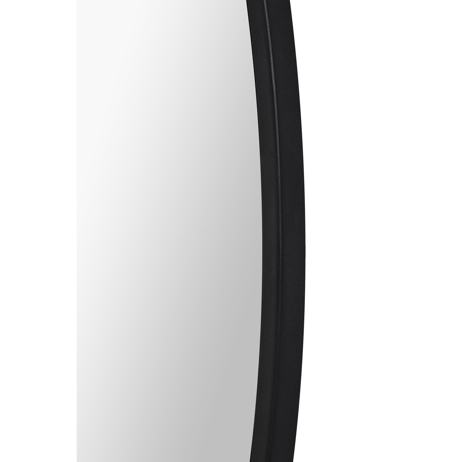 Posadas 36" Tall Round Wall Mirror, Black-Mirror-DECOROLALA