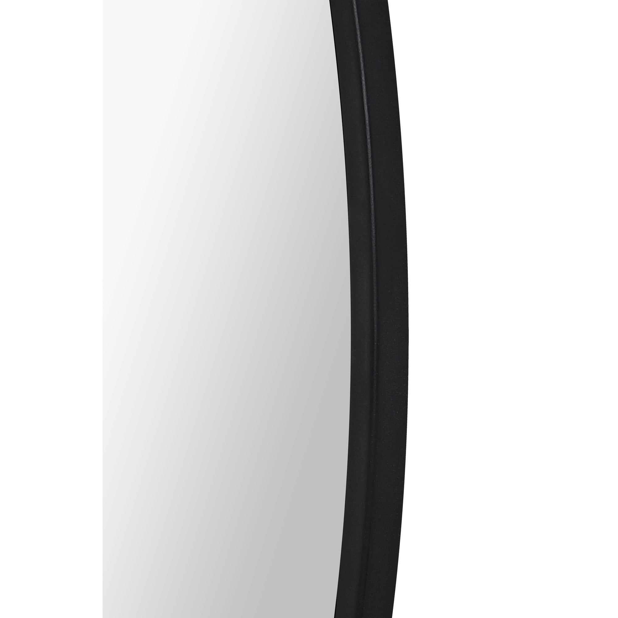 Posadas 36" Tall Round Wall Mirror, Black-Mirror-DECOROLALA