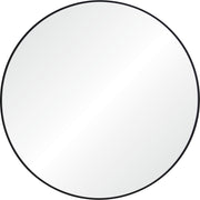 Posadas 36" Tall Round Wall Mirror, Black-Mirror-DECOROLALA