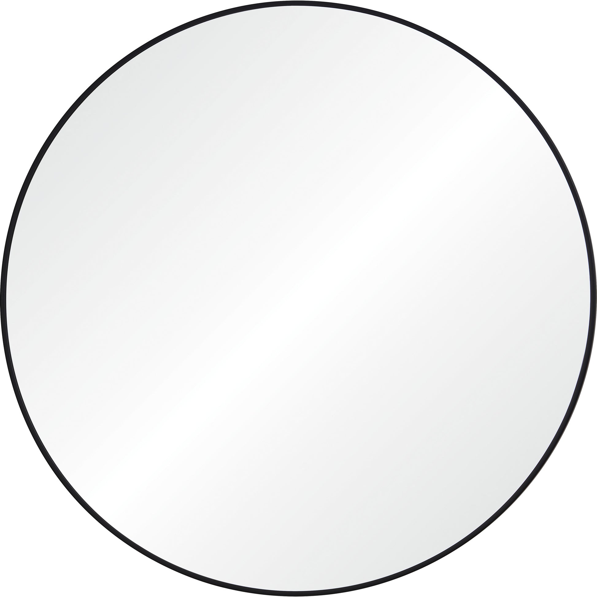 Posadas 36" Tall Round Wall Mirror, Black-Mirror-DECOROLALA
