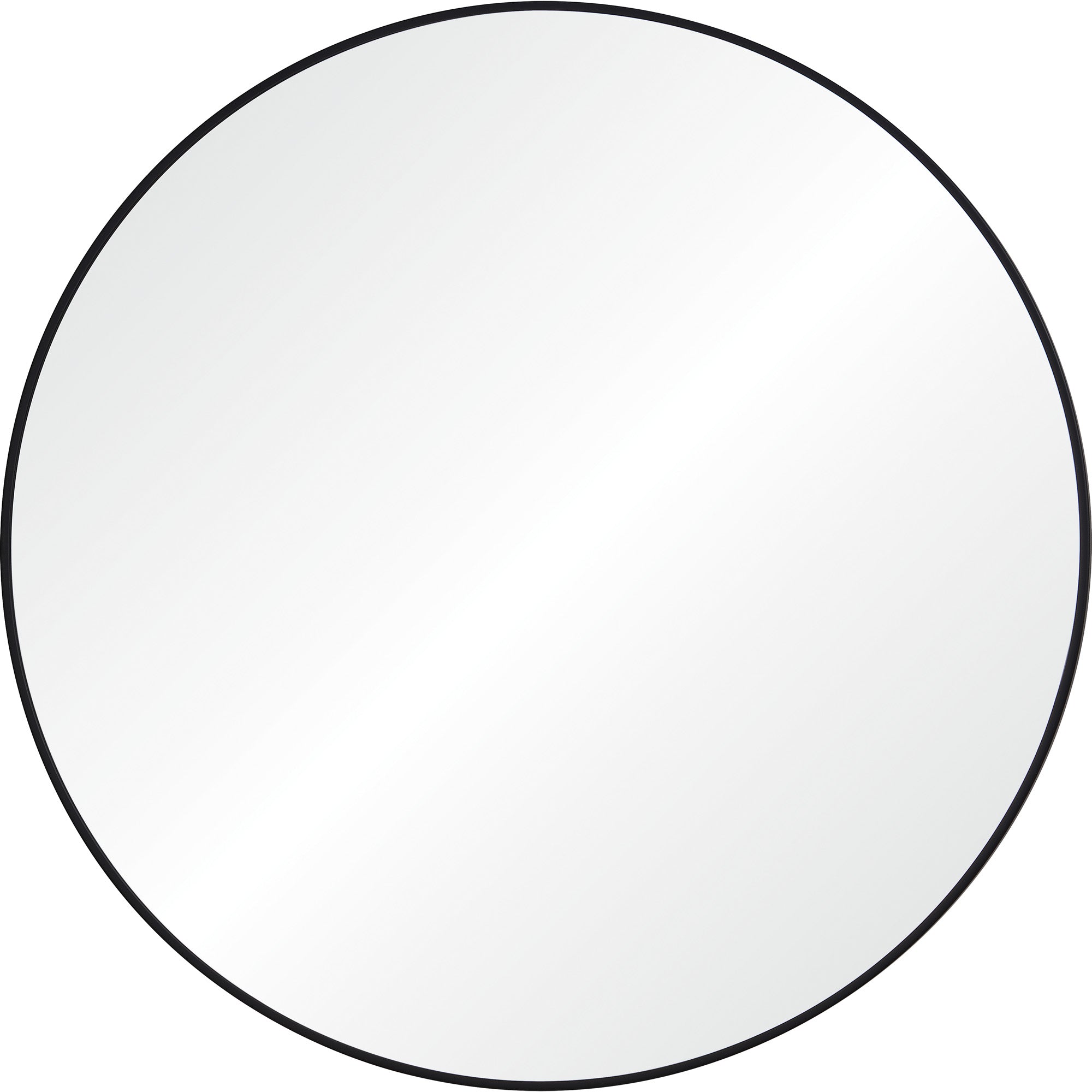 Posadas 36" Tall Round Wall Mirror, Black-Mirror-DECOROLALA