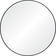 Posadas 36" Tall Round Wall Mirror, Black-Mirrors-DECOROLALA