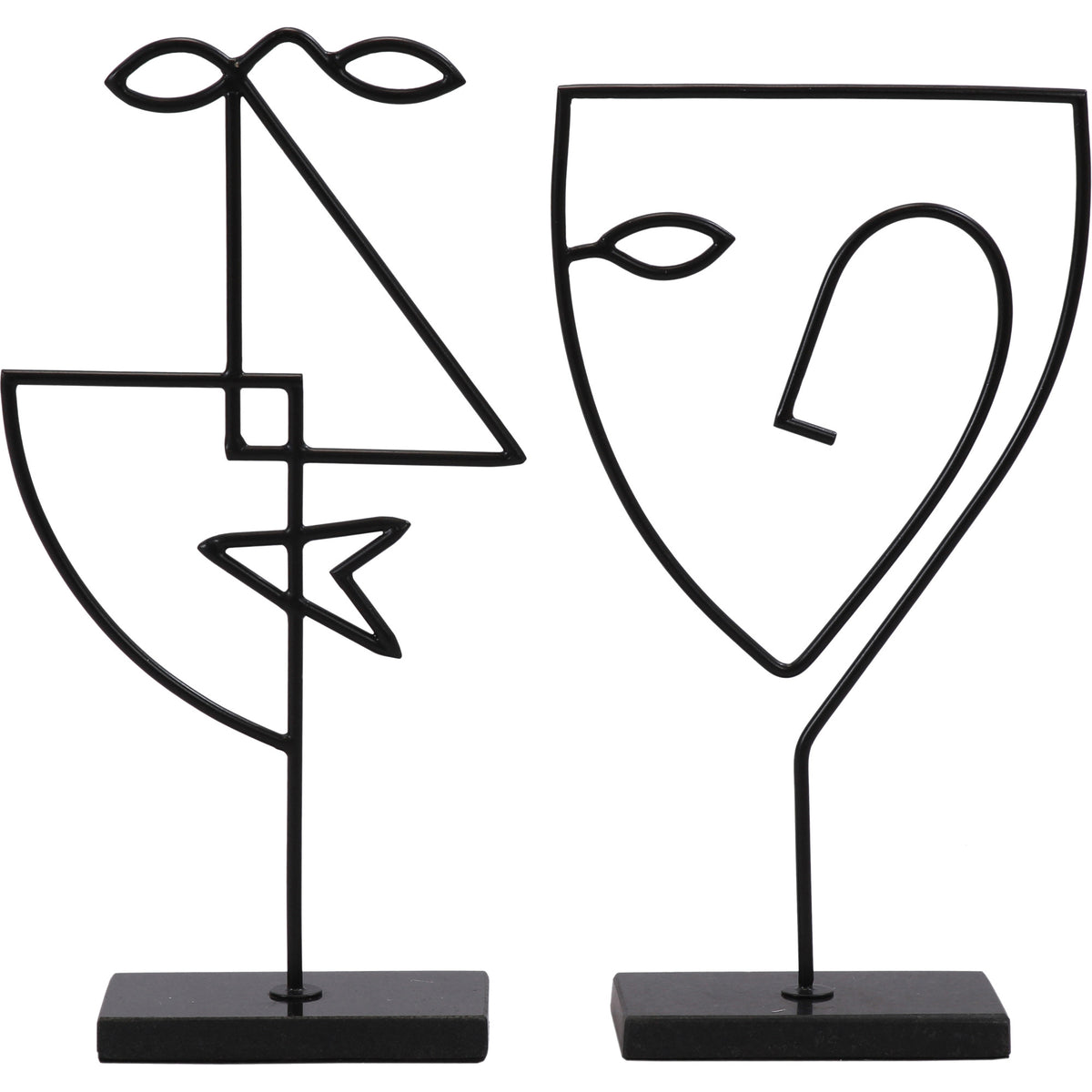 Posie Indoor Iron Statue, Matte Black-Decorative Statues-DECOROLALA