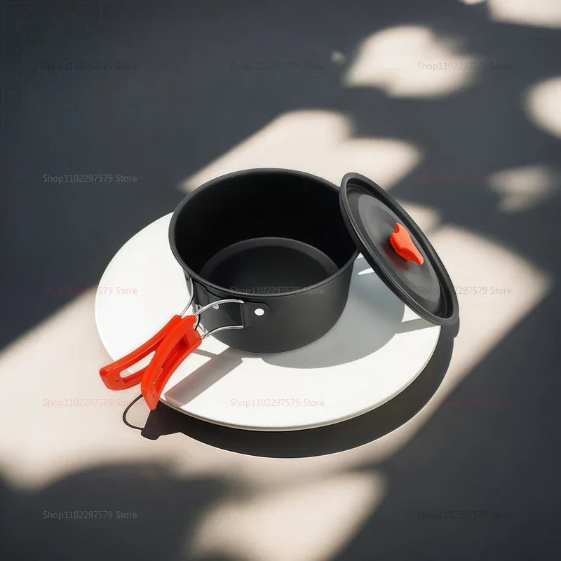 Pot Kettle Camping Cookware Set Grey-Camp Cooking-DECOROLALA