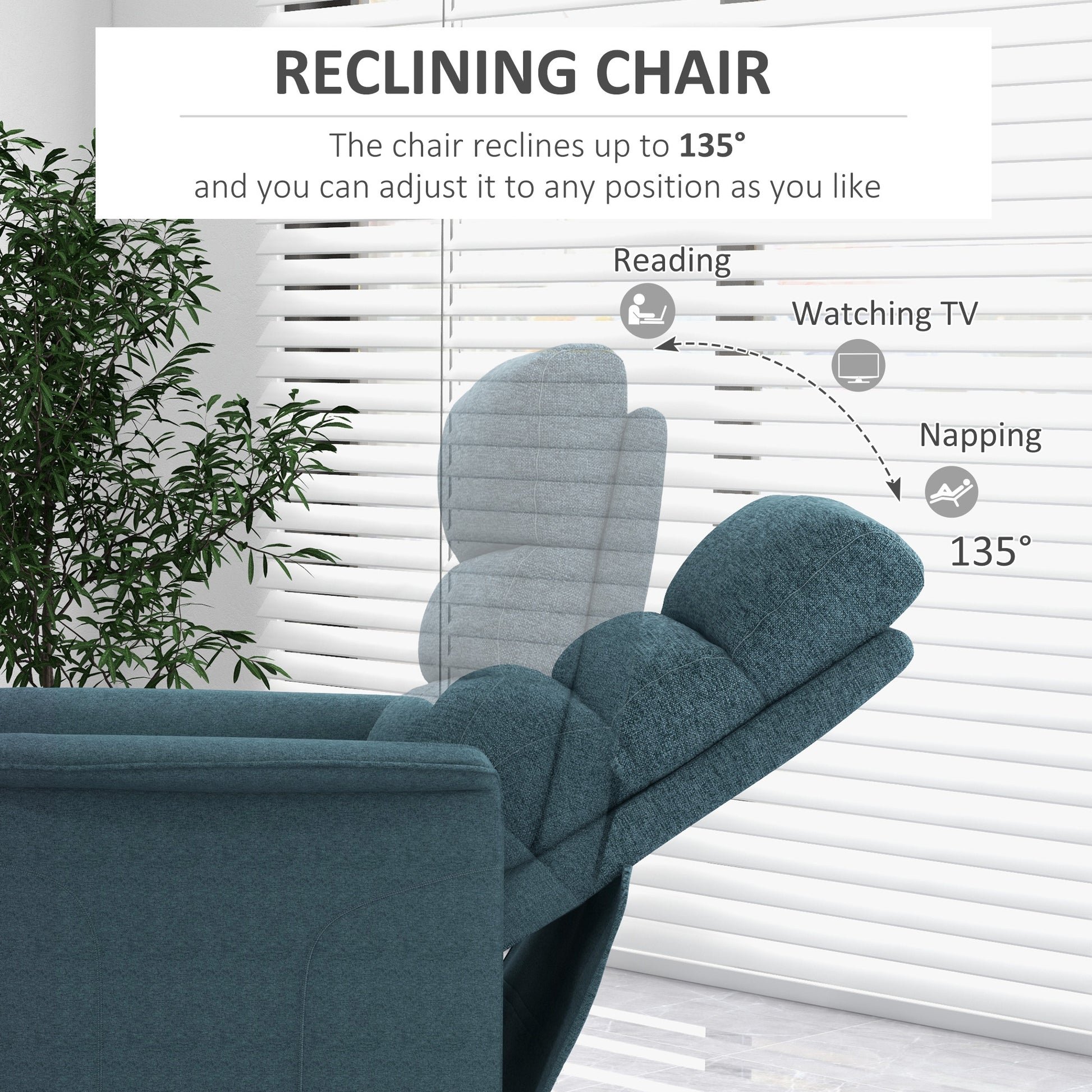 Power Lift Recliner Chair - Blue 264lb-DECOROLALA