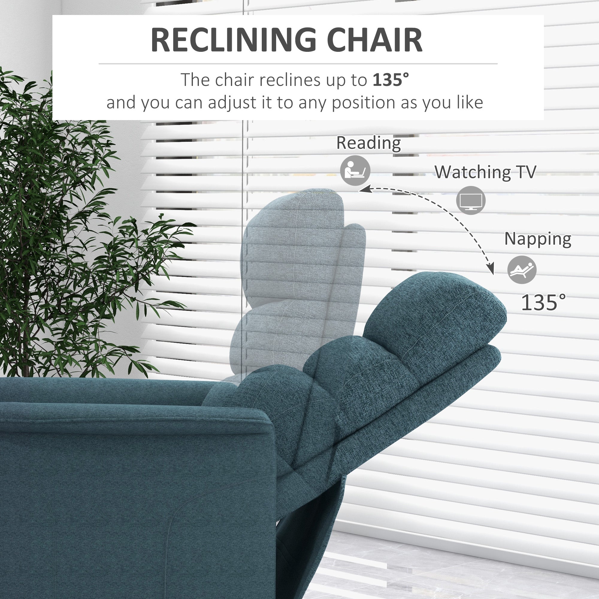 Power Lift Recliner Chair - Blue 264lb-DECOROLALA