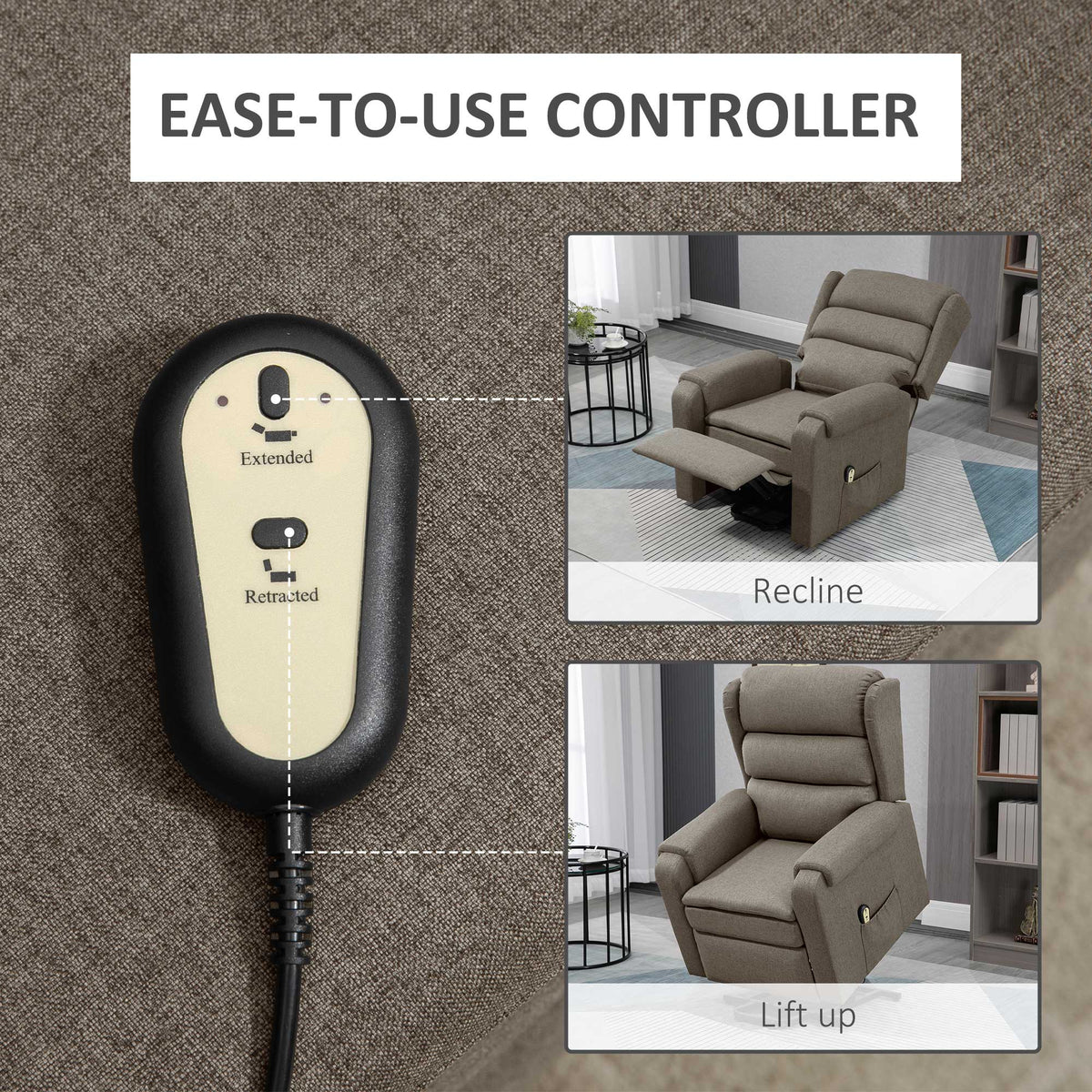 Power Lift Recliner Chair - Brown 160¡-Recliners-DECOROLALA