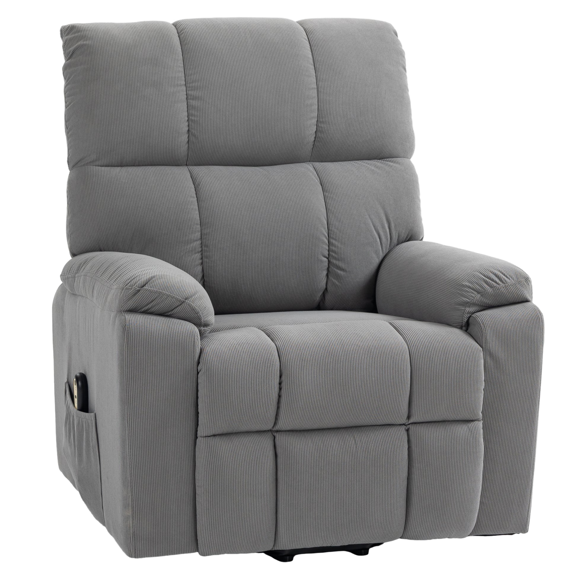 Power Lift Recliner Chair - Grey Corduroy-DECOROLALA