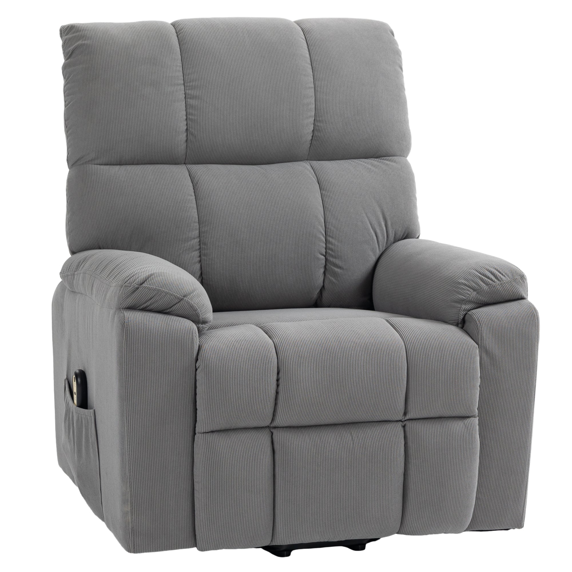Power Lift Recliner Chair - Grey Corduroy-DECOROLALA