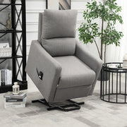 Power Lift Recliner Chair - Grey Fabric Remote Control Sofa with Side Pocket-DECOROLALA