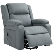 Power Lift Recliner Chair - Grey PU Leather-DECOROLALA