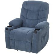 Power Lift Recliner Chair - Massage Blue-DECOROLALA