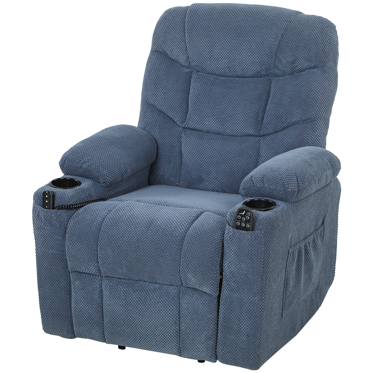 Power Lift Recliner Chair - Massage Blue-DECOROLALA