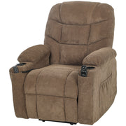 Power Lift Recliner Chair - Massage Brown-DECOROLALA