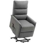 Power Lift Recliner Chair for Elderly, Dark Grey, Remote Control, Side Pockets-DECOROLALA