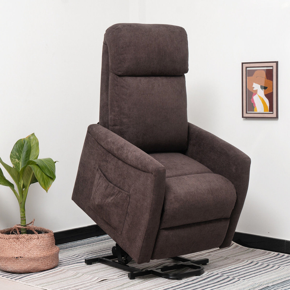 Power Lift Recliner Chair with Remote Control for Elderly-Brown-Recliners-DECOROLALA