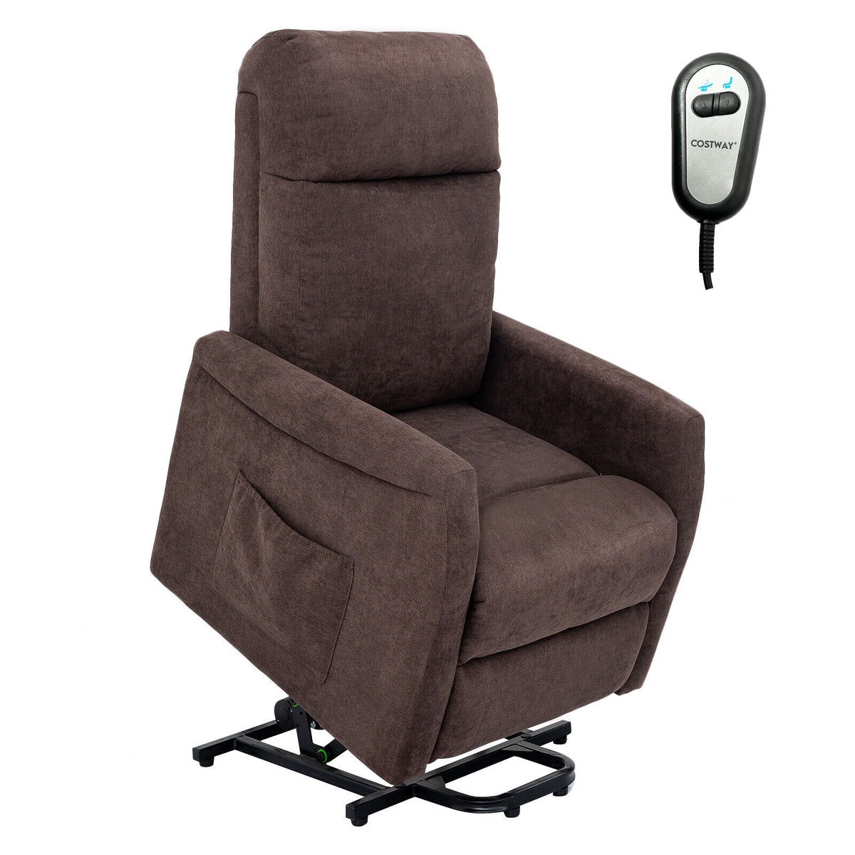 Power Lift Recliner Chair with Remote Control for Elderly-Brown-Recliners-DECOROLALA