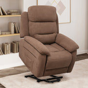 Power Lift Recliner Sofa with Side Pocket and Remote Control-Brown-Recliners-DECOROLALA