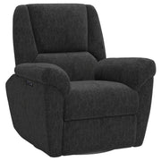 Power Recliner Chair Chenille Black USB-DECOROLALA