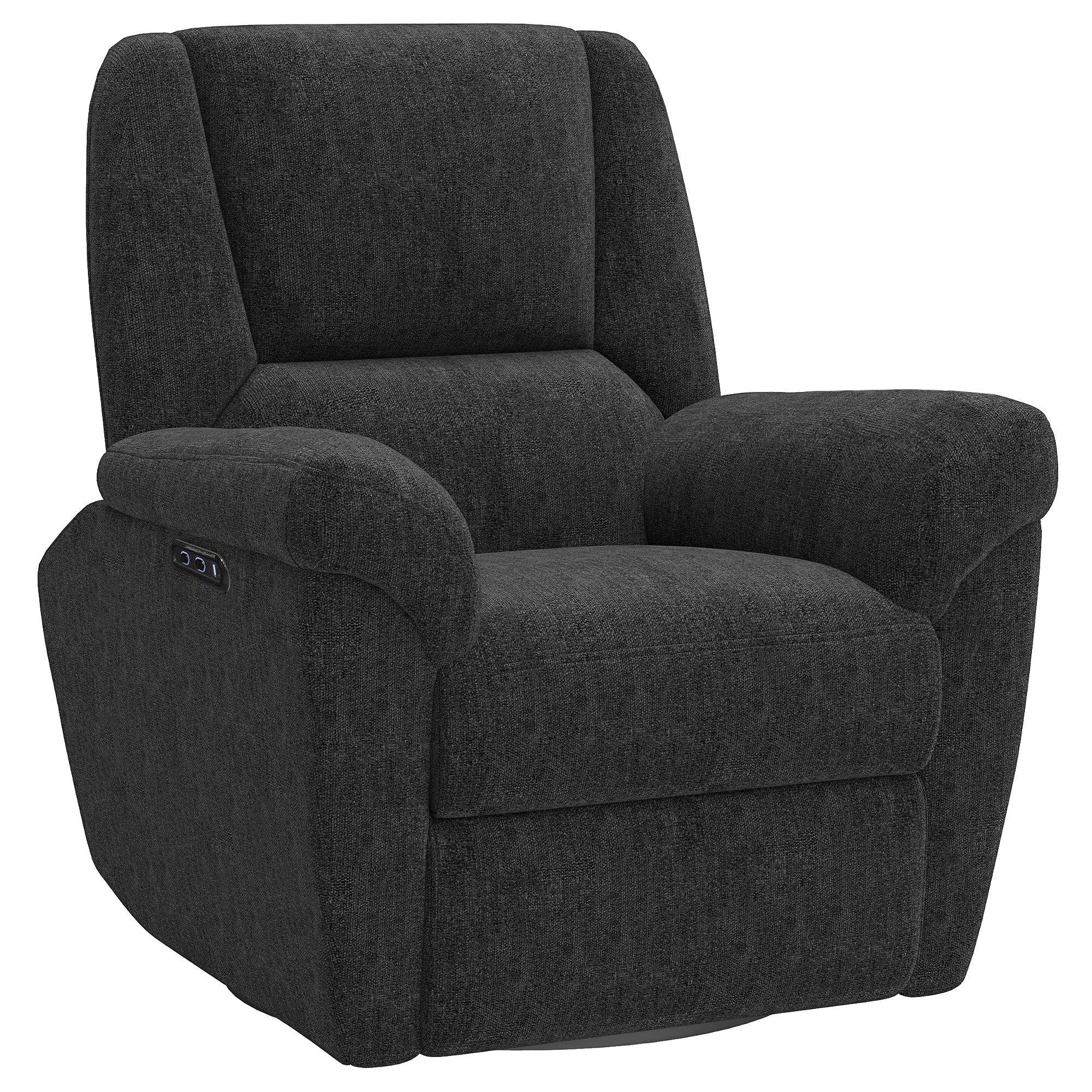Power Recliner Chair Chenille Black USB-DECOROLALA
