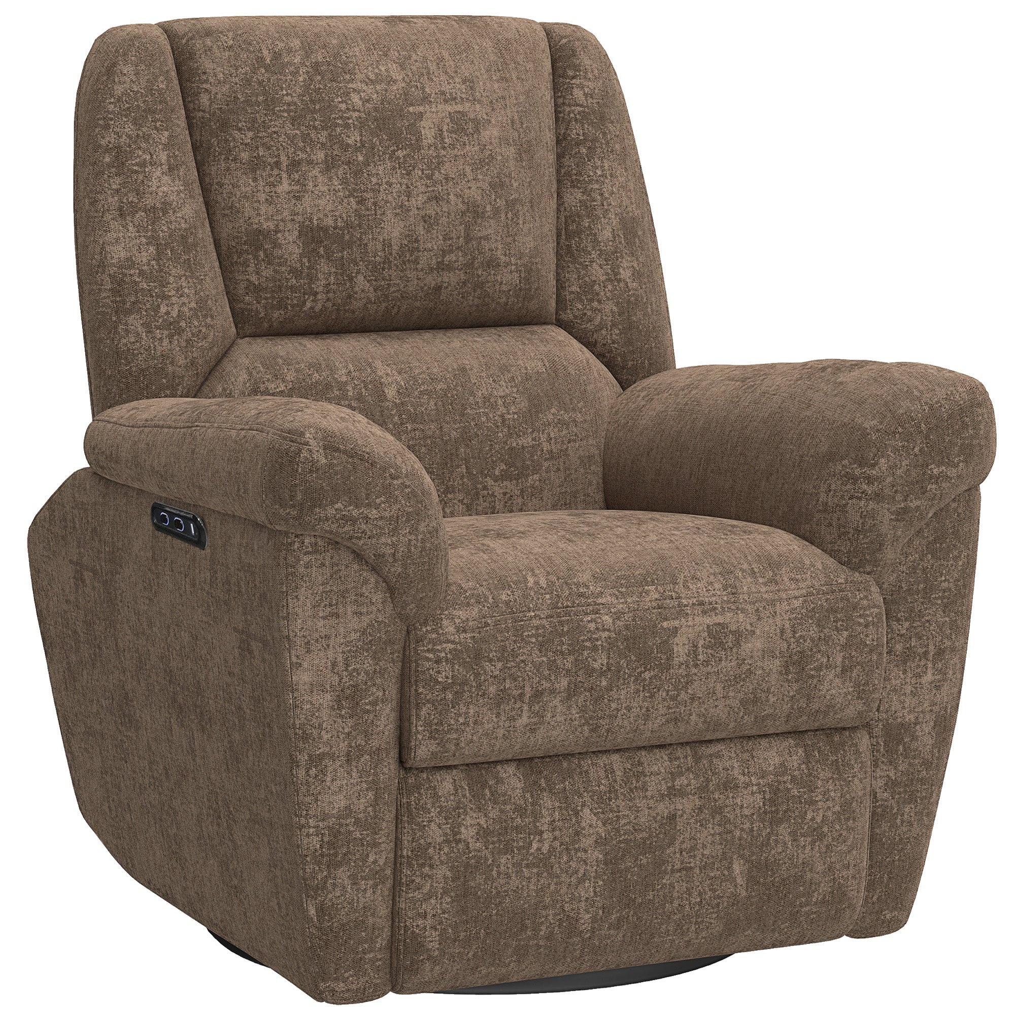Power Recliner Chair Chenille Dark Brown USB-DECOROLALA