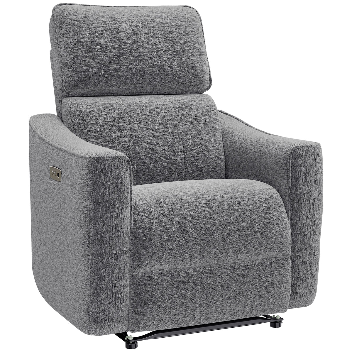 Power Recliner Chair Chenille Dark Grey USB-DECOROLALA