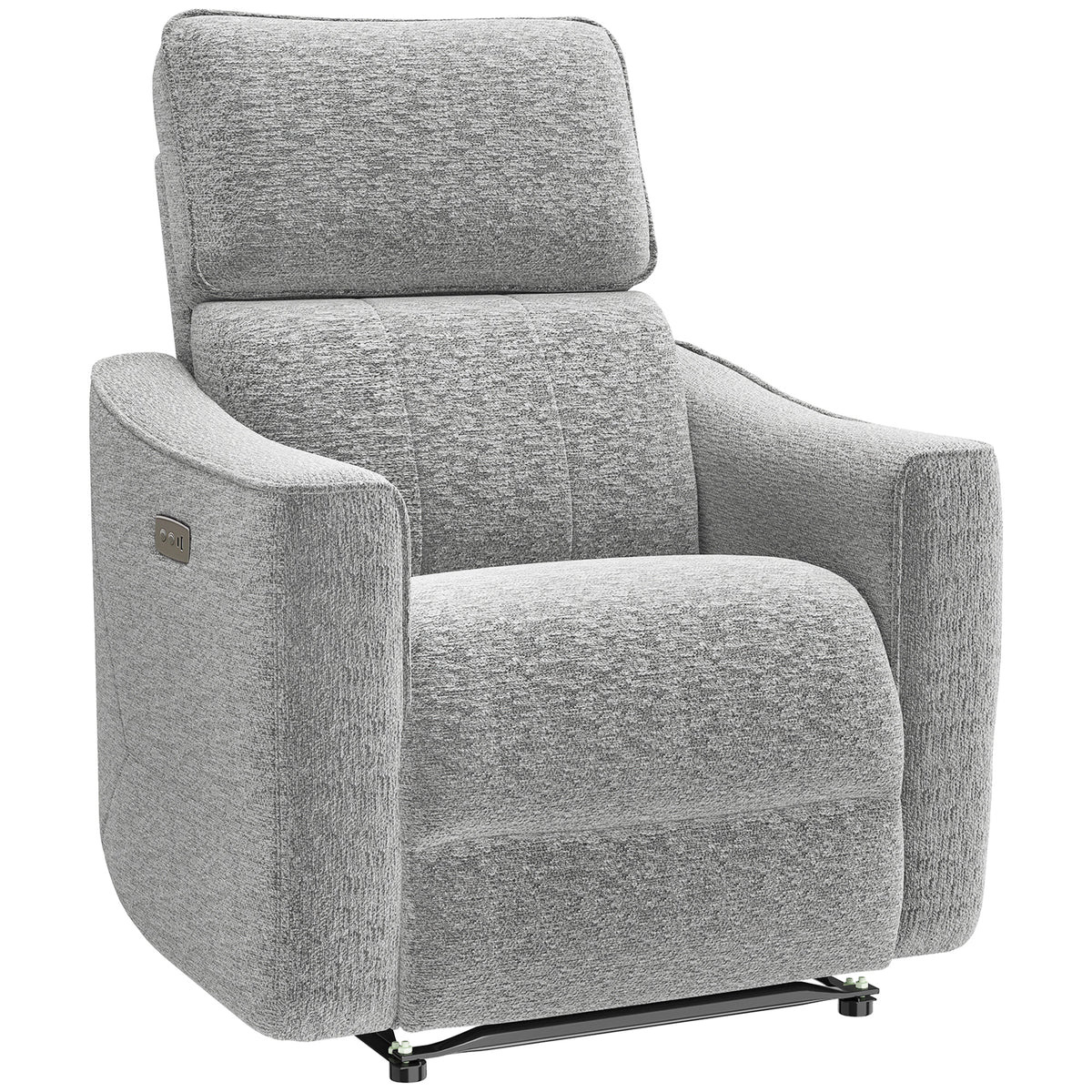 Power Recliner Chair Chenille Grey USB-DECOROLALA