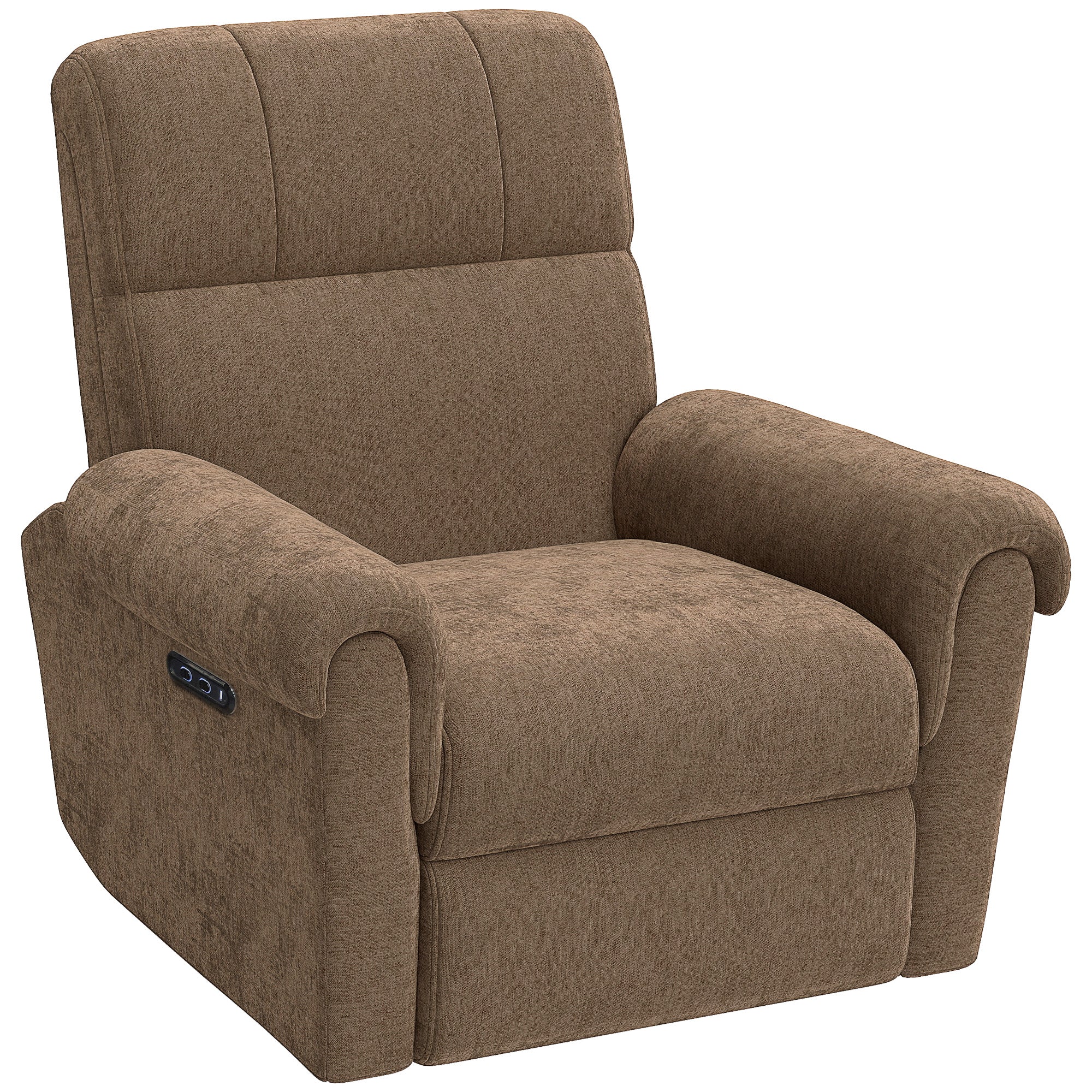 Power Recliner Chair - Dark Brown Chenille-DECOROLALA