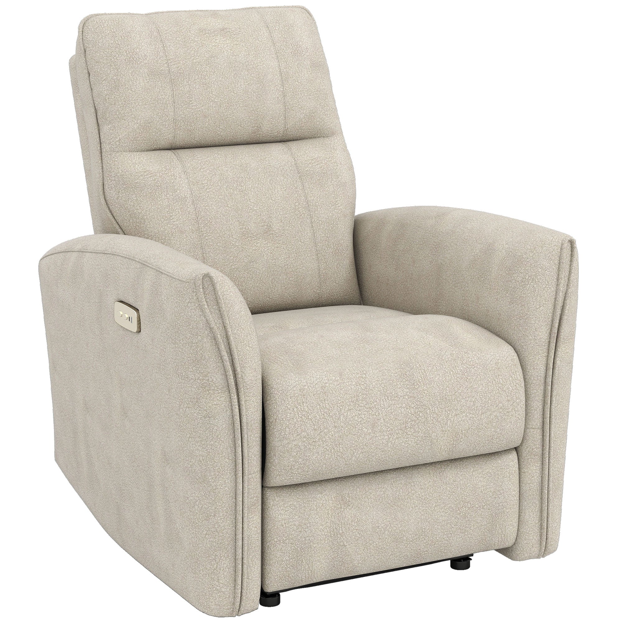 Power Recliner Chair Fabric USB Beige-DECOROLALA