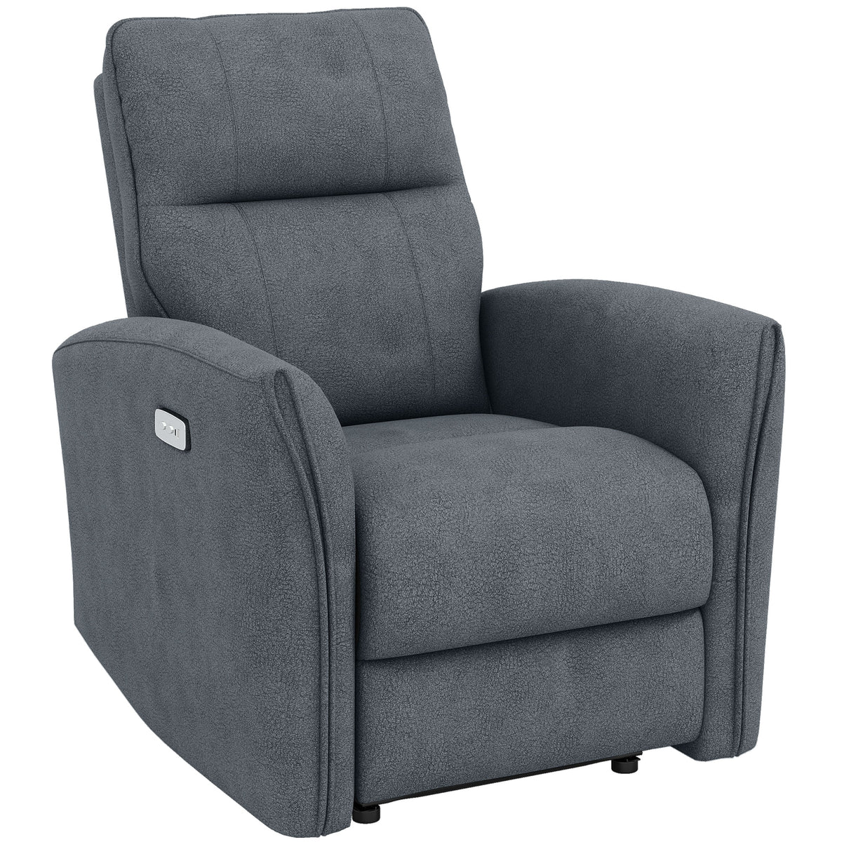 Power Recliner Chair Fabric USB Ports Charcoal Grey-DECOROLALA