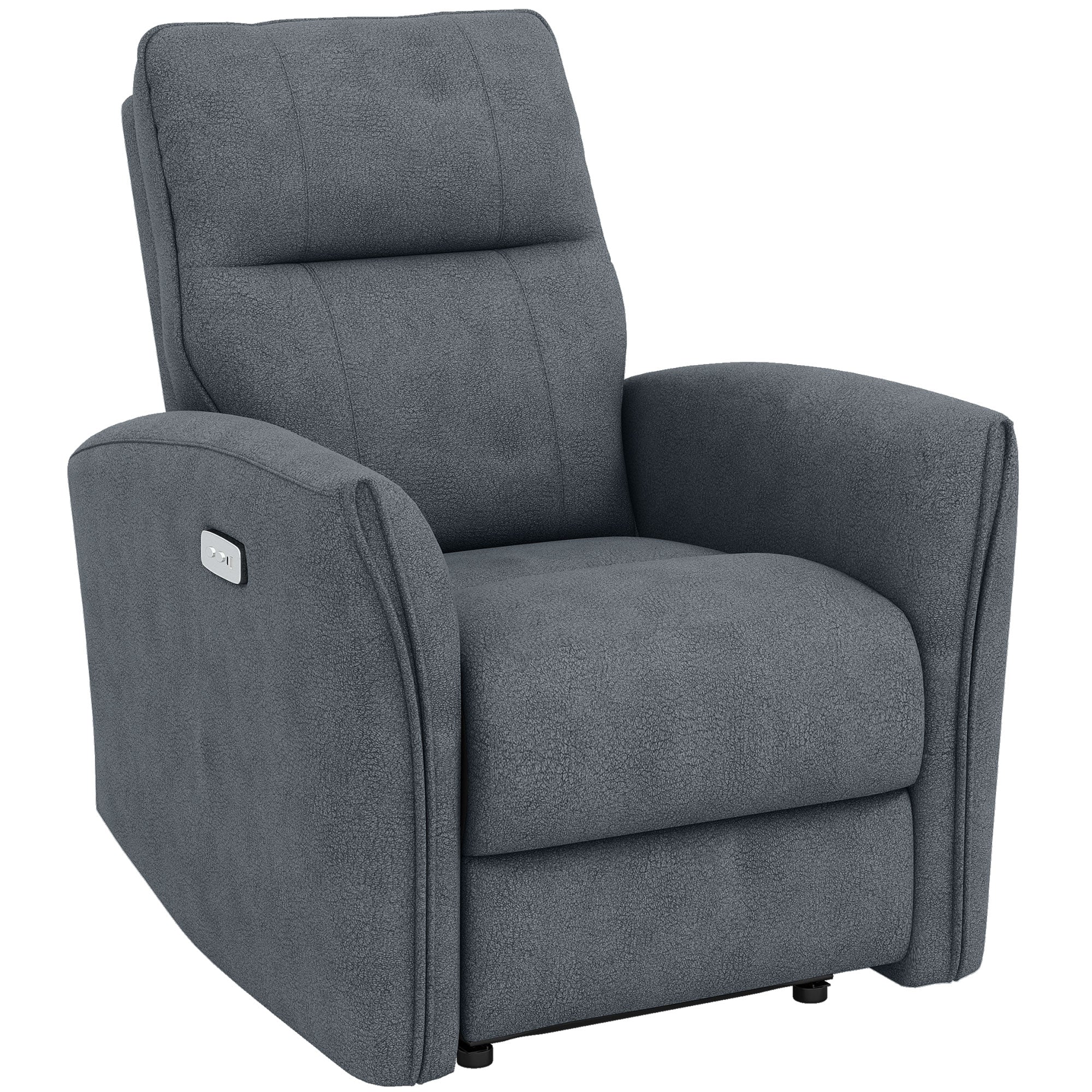 Power Recliner Chair Fabric USB Ports Charcoal Grey-DECOROLALA