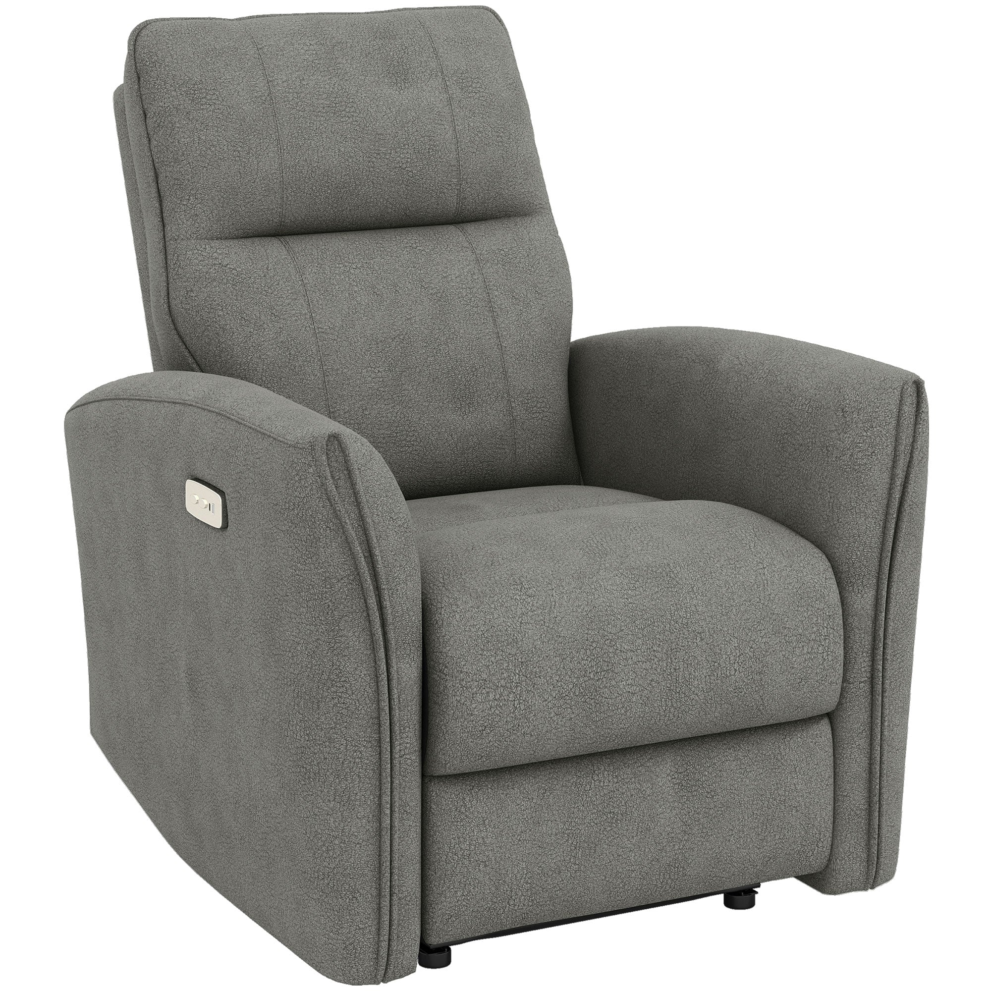 Power Recliner Chair - Grey Fabric USB-DECOROLALA