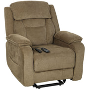 Power Recliner Chair Massage Lift Brown-DECOROLALA