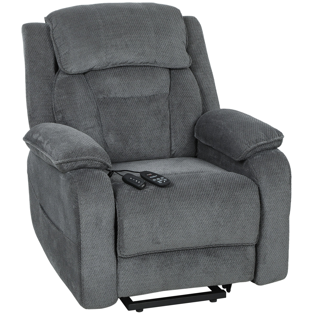 Power Recliner Chair with Massage & Lift - Grey-DECOROLALA