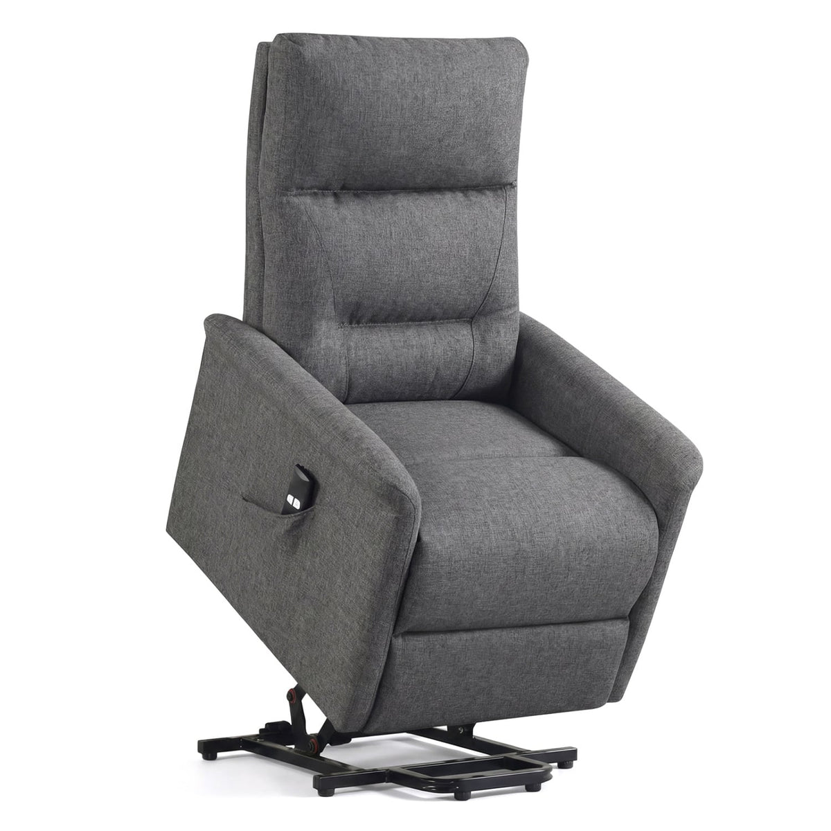 Power Lift Recliner Chair for Elderly with Remote Control and Side Storage Pocket-Gray-Recliners-DECOROLALA