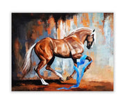 Prancing Horse-Wall Decor- Wildlife Canvas Art - Gold varnish-Wall Art-DECOROLALA